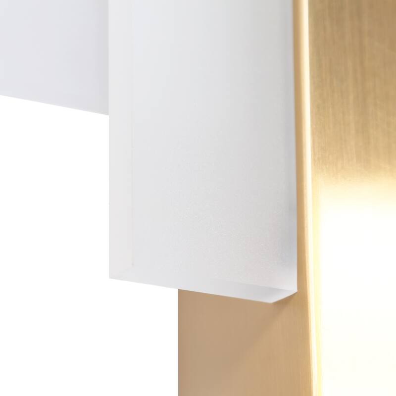 Modern 1-Light LED Gold Geometric Wall Sconce Bathroom Vanity Light - W6.3"*D3.1"*H23.6"