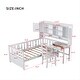 preview thumbnail 4 of 25, Kids Bed Frame Wood Platform Bed with Storage Headboard Bookshelf, Panel Bed Built-in Desk & Matching Chair