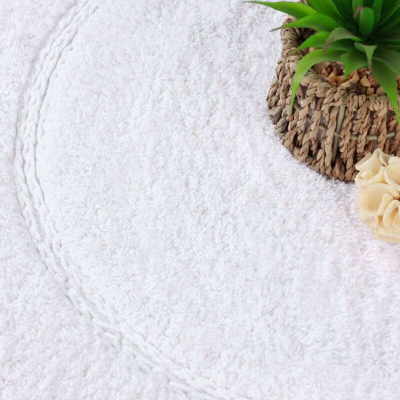 Superior Cotton Non-slip Oval Bath Rug - (Set of 2)