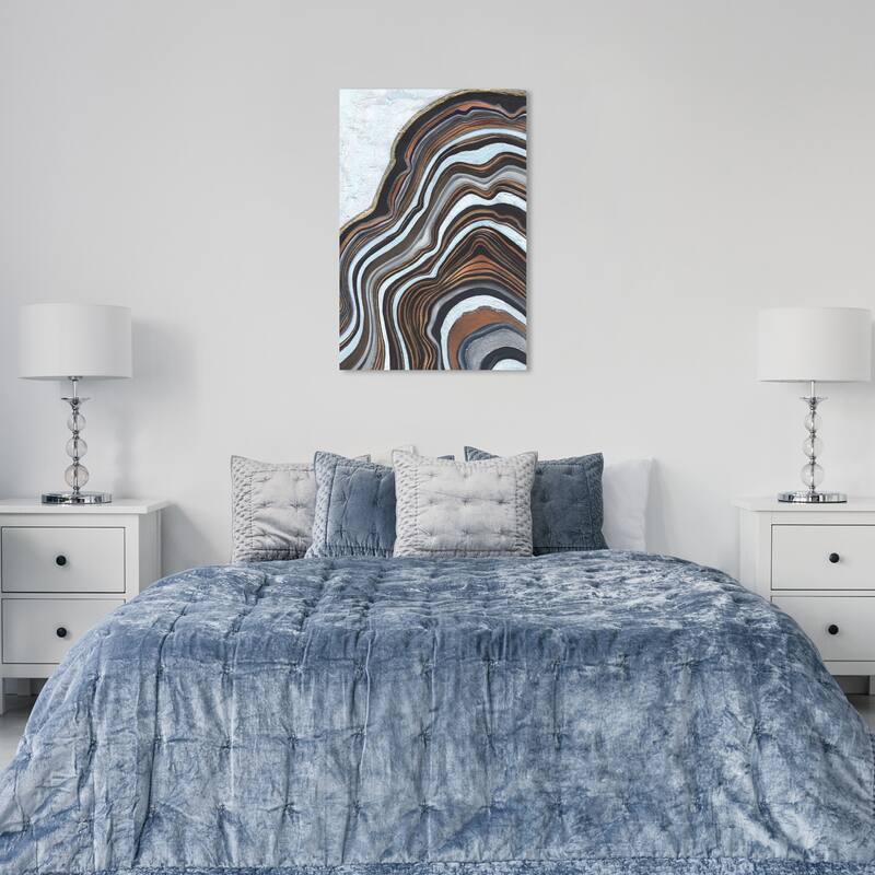 Wynwood Studio Canvas Abstract Textured Geode Gray and Modern & Contemporary Wall Art Canvas Print - 24 x 36