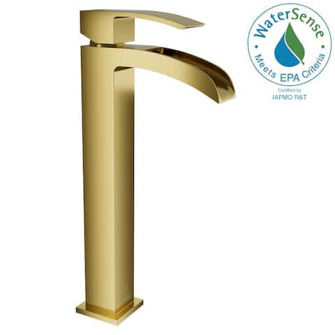 Key Series Single Hole Single-Handle Vessel Bathroom Faucet in Brushed Gold