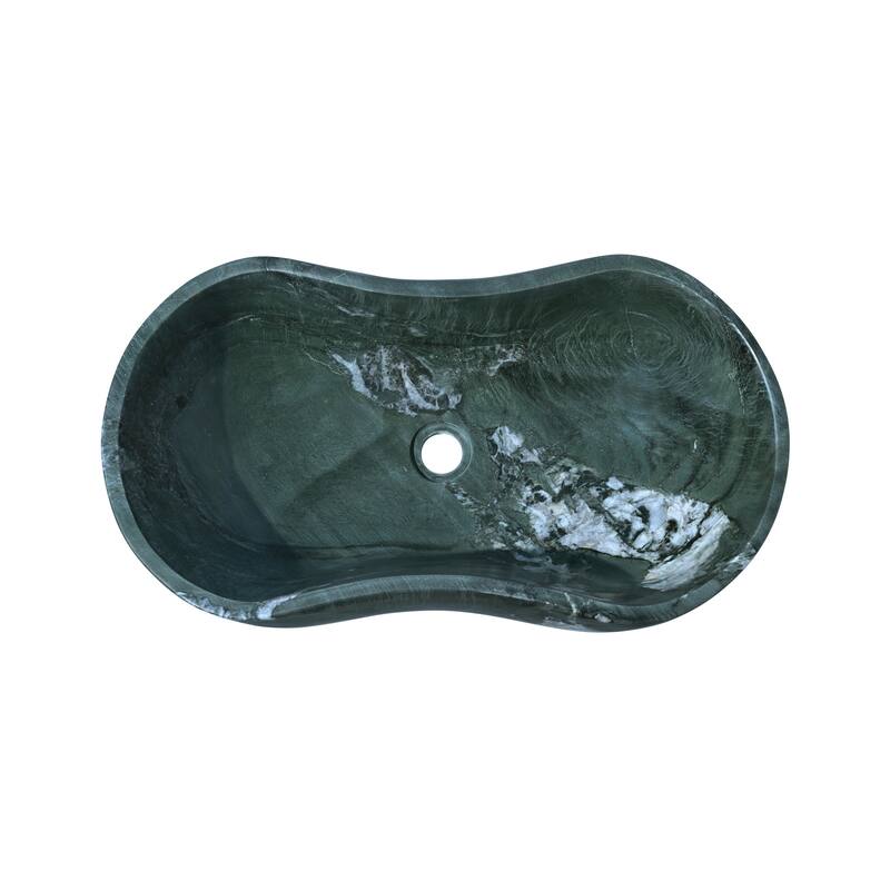 Roomfitters Marble Bathroom Vessel Sink, Natural Stone Countertop Wash Basin, Polished Oval Vanity Sink