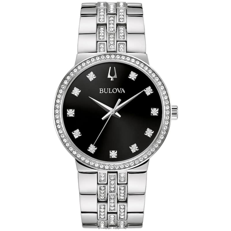 Bulova Men's Crystal Black Dial Watch - 96K110 - 6 (36)