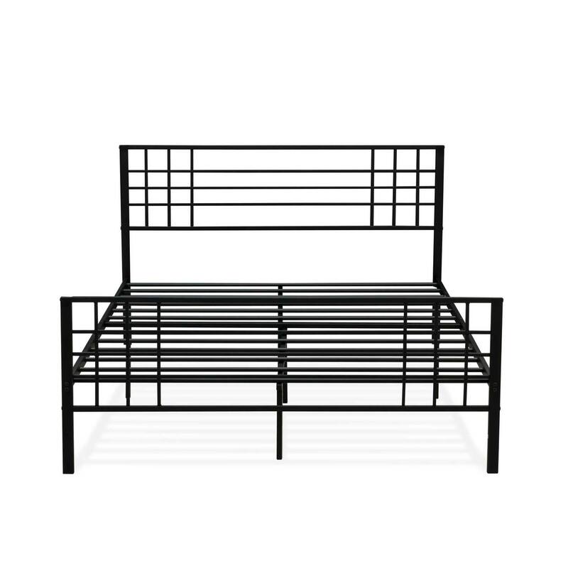 Queen Bed Frame with Metal Legs - Sturdy Platform Bed - Modern Bedroom Furniture