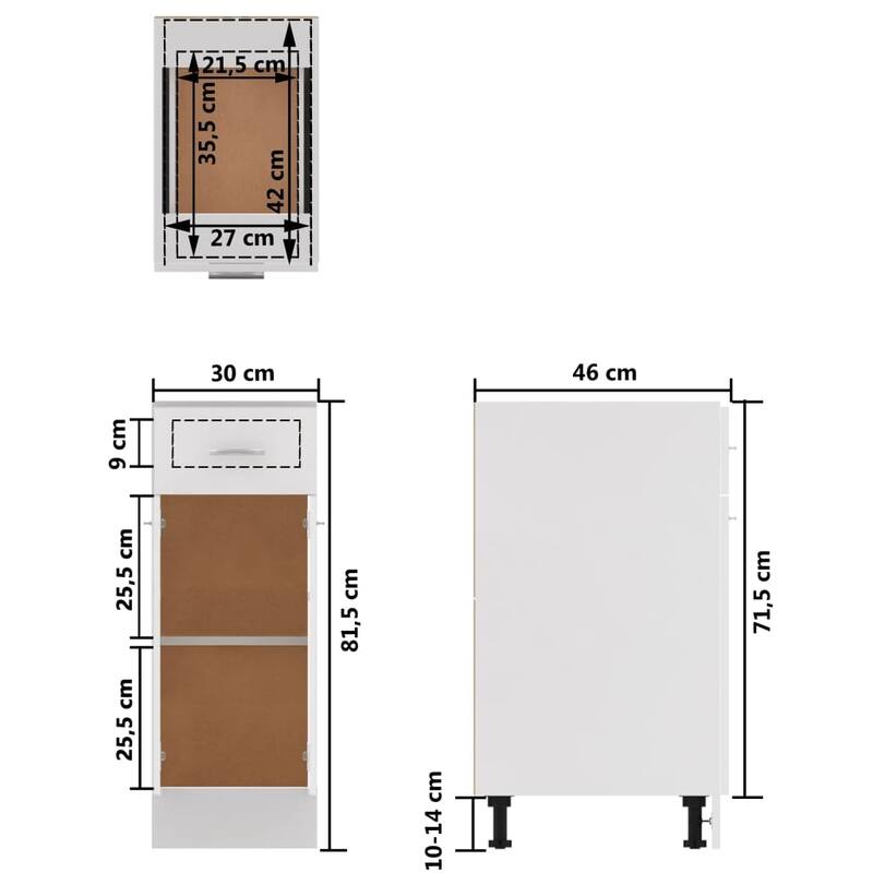 vidaXL Kitchen Cabinet Storage Cupboard Under Sink Organizer Engineered Wood