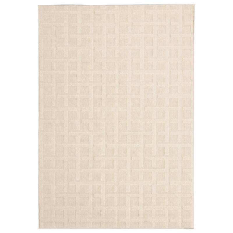ECARPETGALLERY Villa Indoor/ Outdoor Rug - 6'7 x 9'6 - Ivory