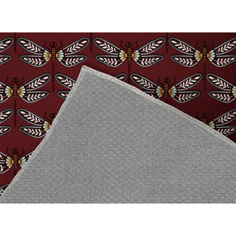 DRAGONFLY MAROON Bath Rug By Kavka Designs Bed Bath & Beyond 34525639