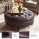 preview thumbnail 9 of 25, HULALA HOME Idalia Traditional Genuine Leather Ottoman with Caster Wheels and Solid Wood Legs