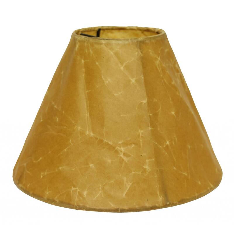 18" Brown Slanted Empire Crinkle Oil Paper Lampshade - 18"x18''x10''