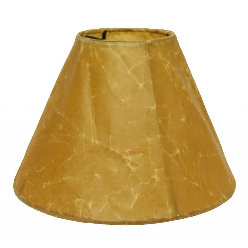 8" Brown Slanted Empire Crinkle Oil Paper Lampshade - 8''x8''x5''