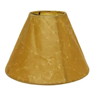8" Brown Slanted Empire Crinkle Oil Paper Lampshade - 8''x8''x5''