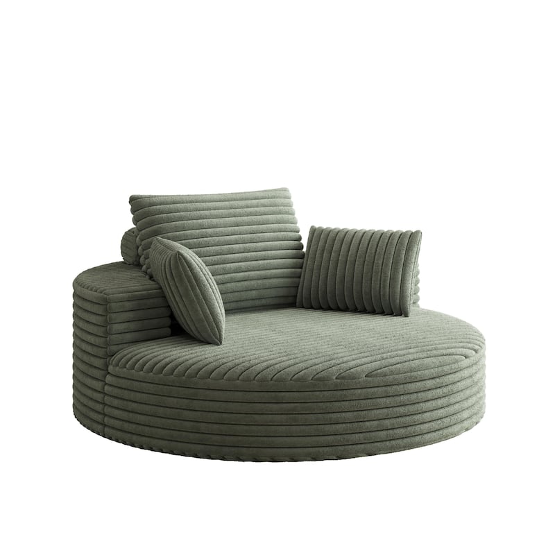 55 Inch Corduroy 360 Degree Swivel Sofa Chair for Living Room