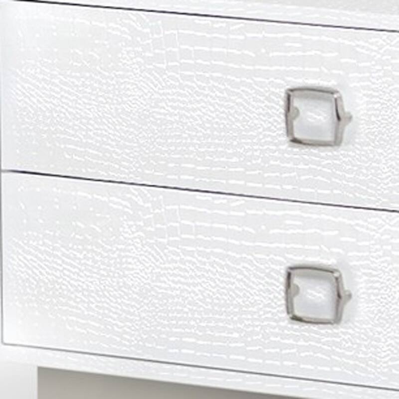HomeRoots 19" White Solid and Manufactured Wood Two Drawer Nightstand