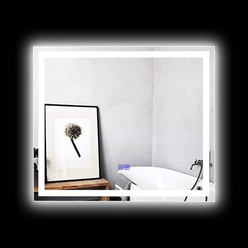 Frameless Wall Mounted LED Bathroom Mirror - Colorless