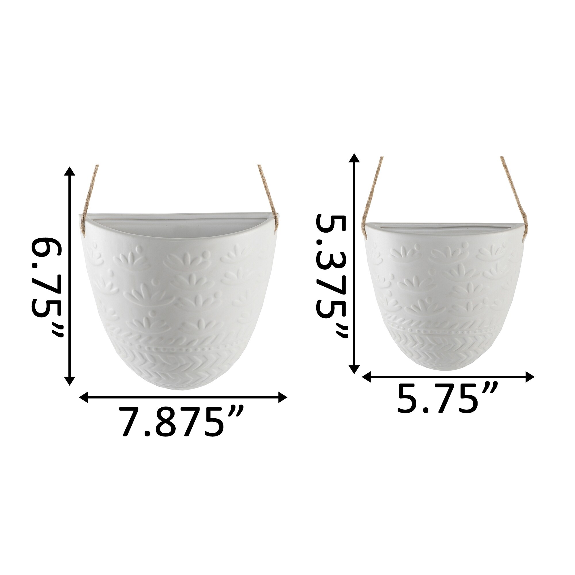 Shop 7 75 5 75 Wreath Ceramic Haning Wall Pocket Matte White Overstock 31603466