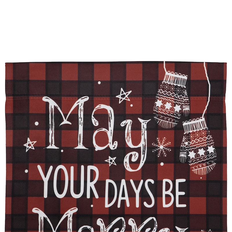 Buffalo Plaid "Merry Bright" Christmas Outdoor Garden Flag 18" x 12.5"