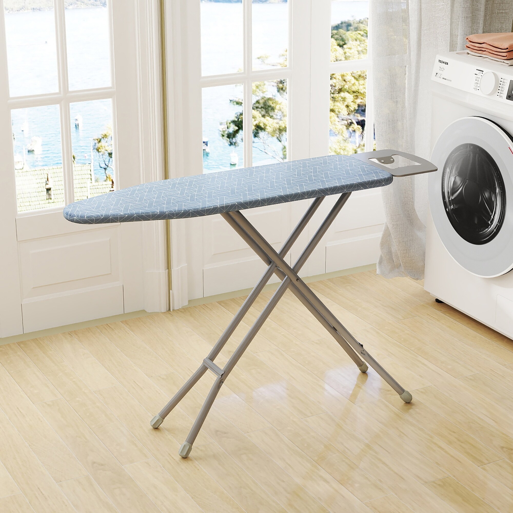 Gymax 48'' x 13.5'' Carbon Steel Ironing Table w/ 7-Level Height