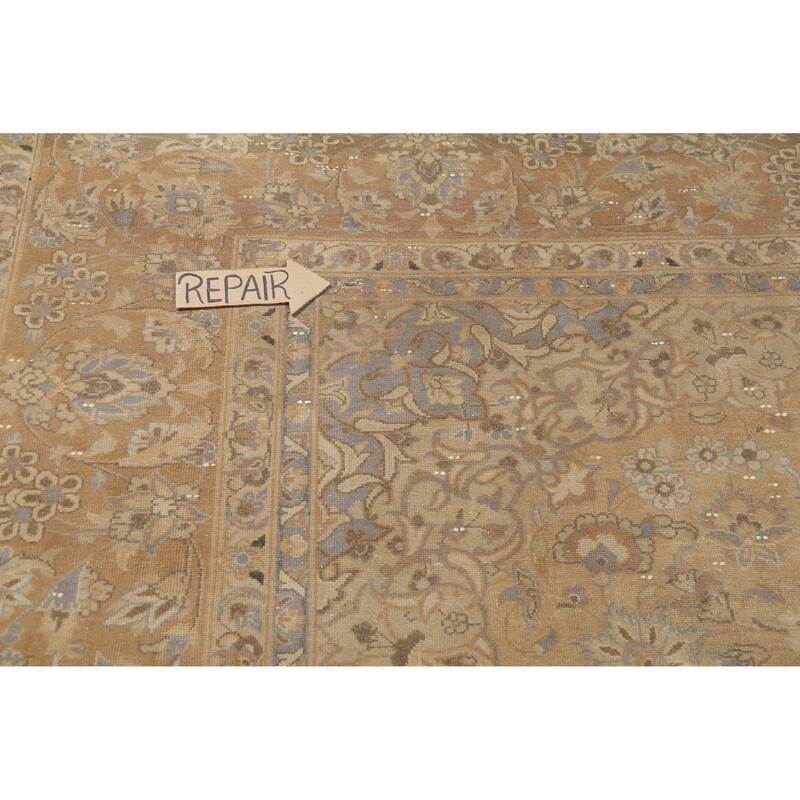 Hand Knotted Oriental 100% Wool Carpet Traditional Floral Brown Najafabad Area Rug - 12' 11'' X 9' 6''