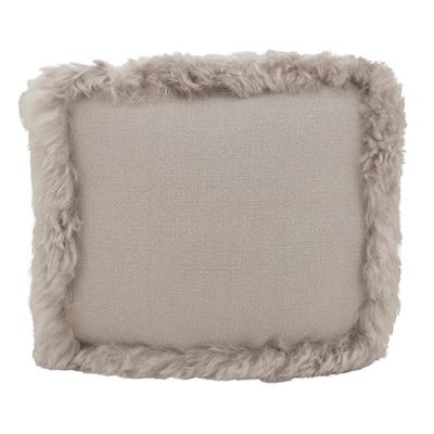 Cozy and Stylish Lamb Fur Accent Linen Pouf