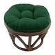 preview thumbnail 6 of 20, 18-inch Round Twill Footstool/Ottoman Cushion (Cushion Only) - 18 x 18 Forest green