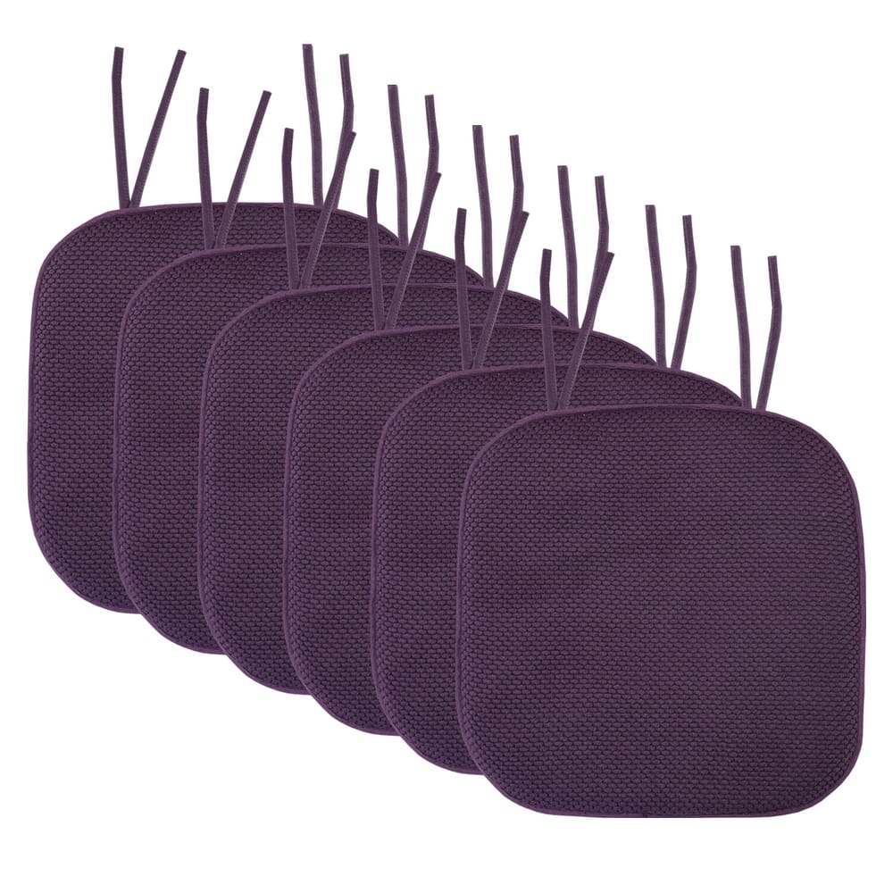 Sweet Home Collection Honeycomb Memory Foam Non Slip Chair Cushion Pad with Ties 16" x 16"