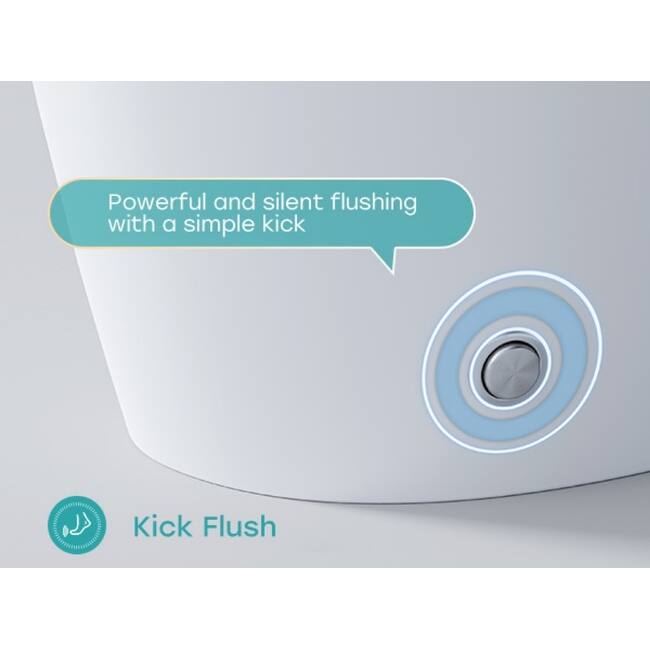 HOROW Non Electric Elongated Bidet Toilet 1.0 GPF ADA Height Foot Kick Flush White