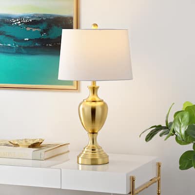 SAFAVIEH Lighting 28-inch Poppy Iron Table Lamp - 15" x 15" x 28"