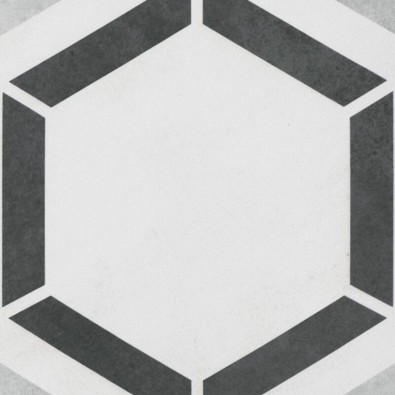 Merola Tile Coco Hex Geo Classic 7" x 8" Porcelain Floor and Wall Tile