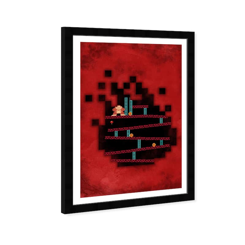 Wynwood Studio 'Nostalgic Arcade Game' Entertainment and Hobbies Red Wall Art Framed Print