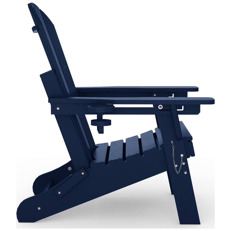 Laguna Outdoor Folding Adjustable Adirondack Chair with Cup Holder & Hideaway Ottoman