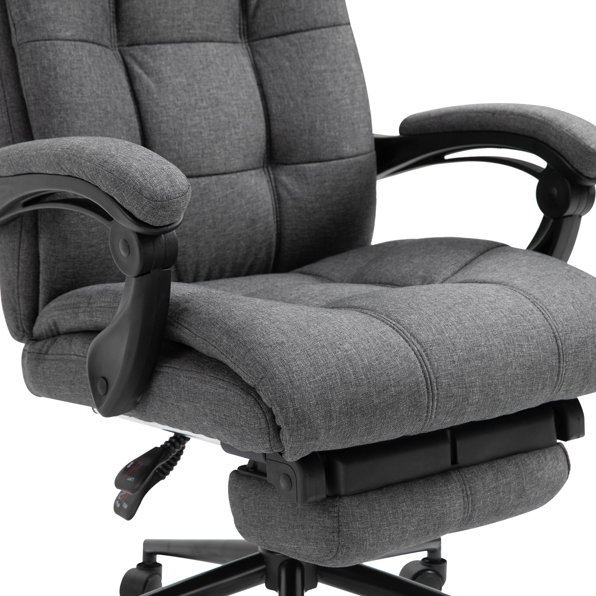 Vinsetto Executive Linen Fabric Home Office Chair with Retractable