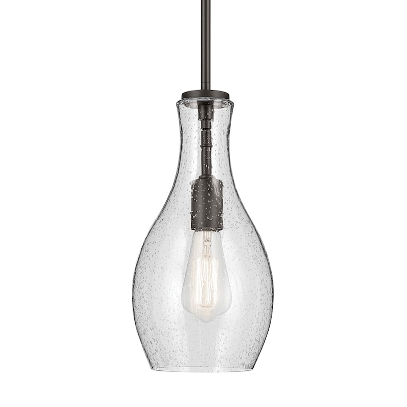 Kichler Lighting Everly 1-Light Bell Pendant Light with Seeded Glass