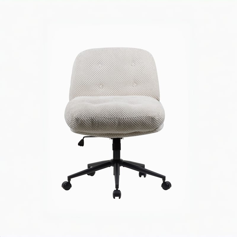 Modern Office Chair with Crossed Metal Legs, Ergonomic Swivel Desk Chair