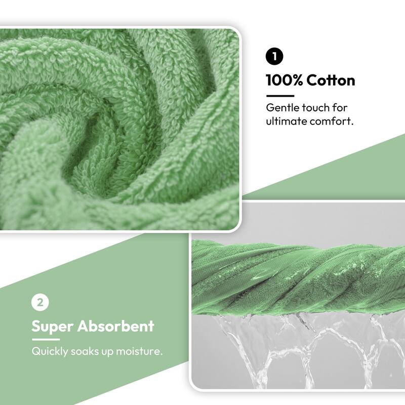 8 Piece Cotton Bath Towel Set,Highly Absorbant Towels,2 Bath Towels,2 Hand Towels and 4 Washcloths