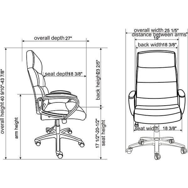 Lorell Soho Highback Leather Executive Chair Black Bonded Leather Seat Black Bonded Leather