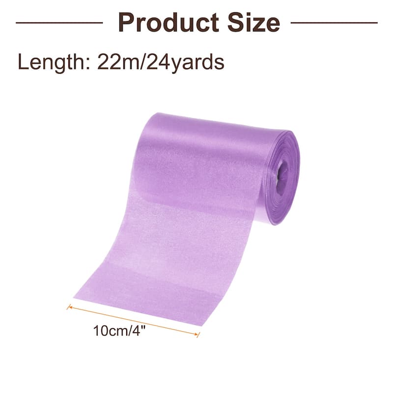 4 Inches x 24 Yards Satin Ribbon for Gift Decoration - Violet