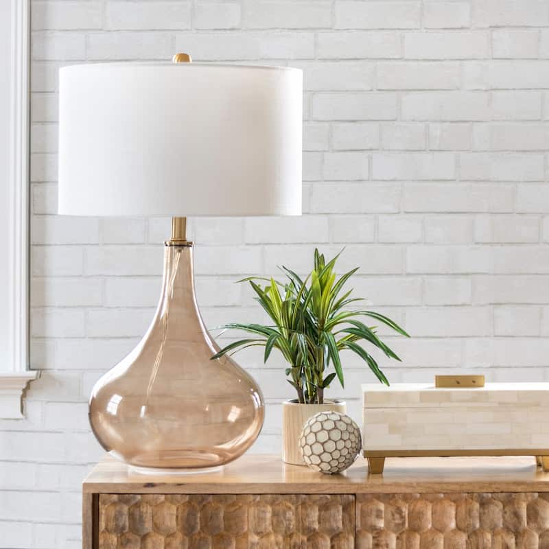 Nuloom Farrell 26" Glass Table Lamp - 15"W x 15"D x 25.5"H