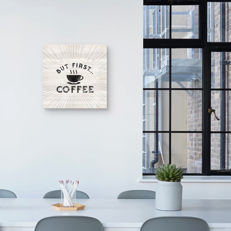Coffee Humor I But First by Tara Reed Canvas Art Print