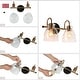 preview thumbnail 13 of 12, Elisie Modern 2-light Bathroom Vanity Light Farmhouse Black Gold Sconce with Water Glass