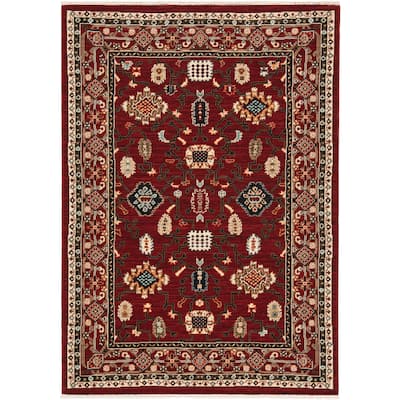 Style Haven Leander Classic Traditions Fringed Wool Blend Area Rug