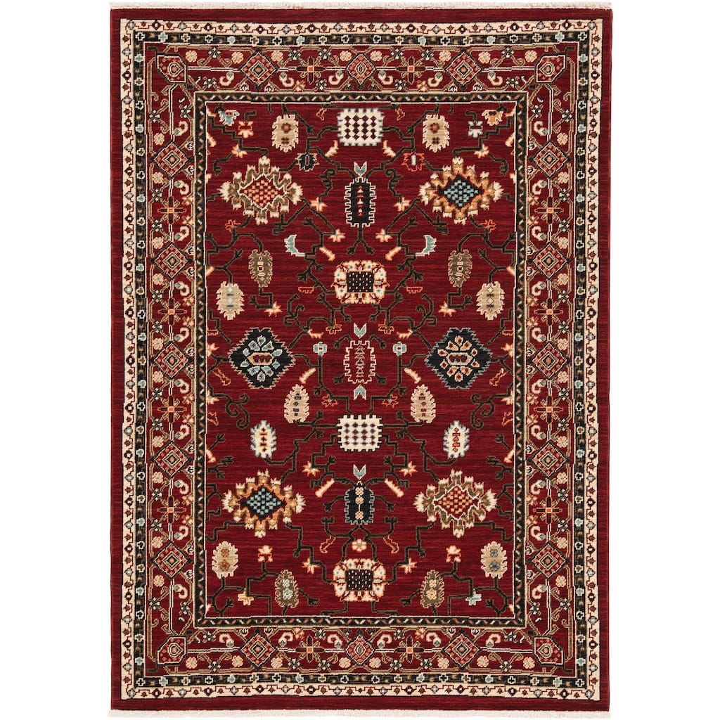 Style Haven Leander Classic Traditions Fringed Wool Blend Area Rug