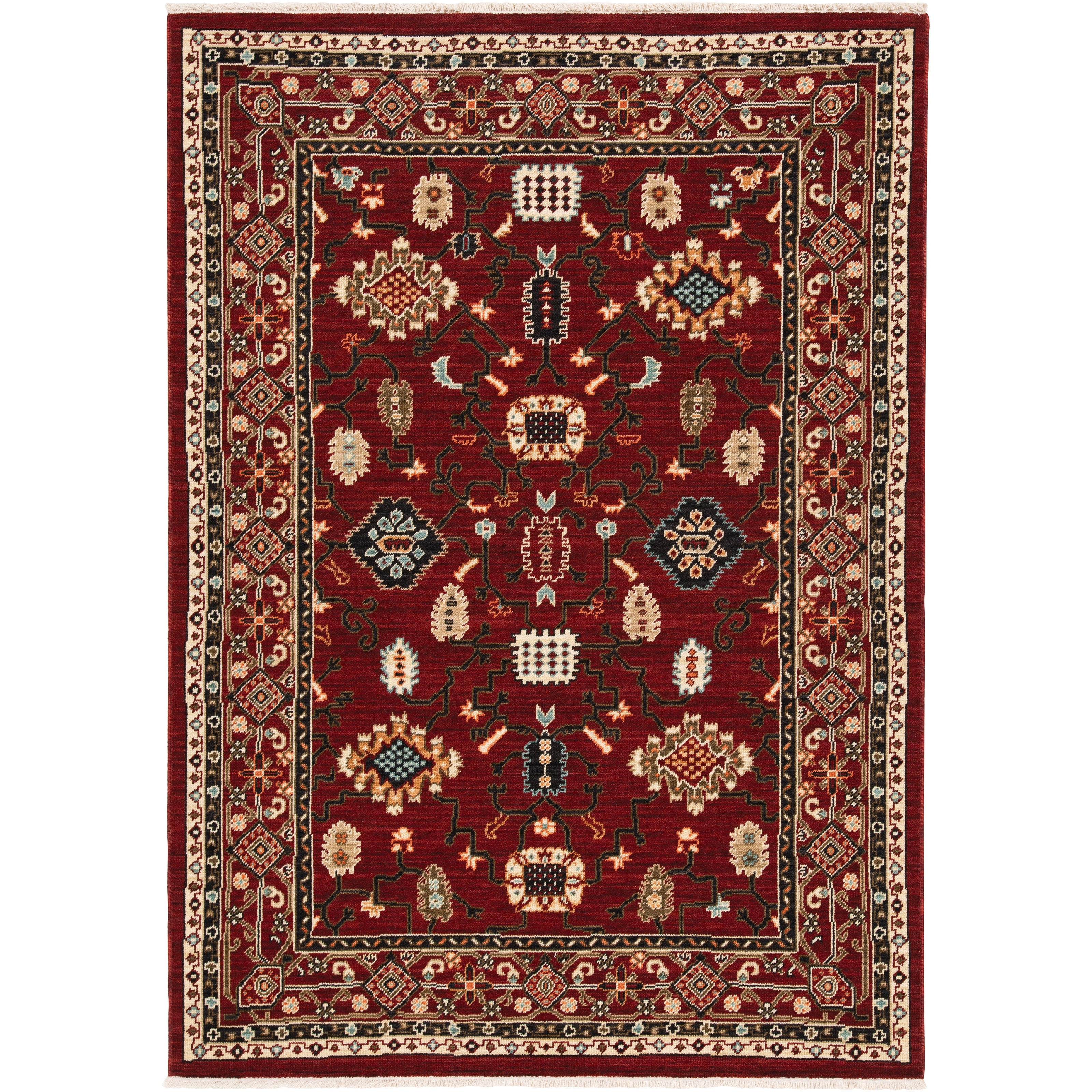 Style Haven Leander Classic Traditions Fringed Wool Blend Area Rug