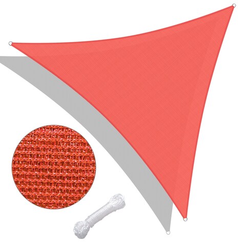 22' x 22' x 22' Triangle Sun Shade Sail with Ropes for Outdoor