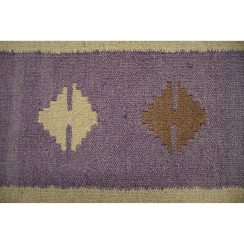 Hand Woven Oriental 100% Wool Carpet Southwestern Modern Brown Kilim Area Rug - 10' 1'' X 9' 8''
