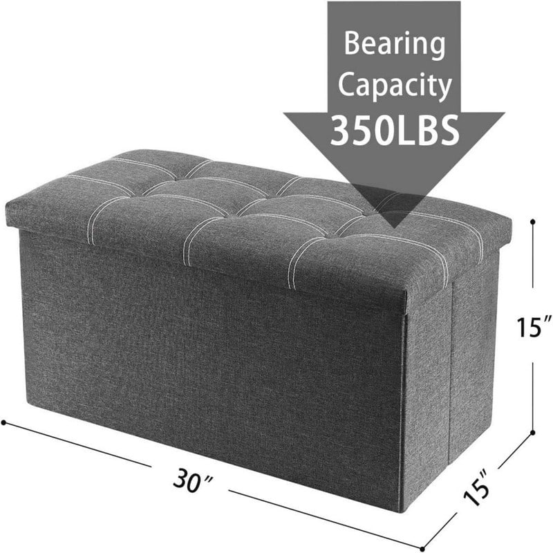 Folding Storage Ottoman Bench for Living Room
