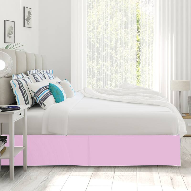 Clara Clark Pleated Bed Skirt-14 inch Tailored Drop - Soft Double Brushed Premium Microfiber Ruffle Bed Skirt - Includes 8 Pins