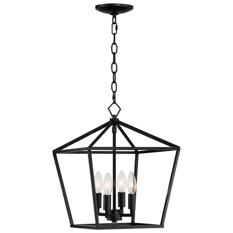 Pendant Chandelier 13" Modern Geometric Cage Shade 4-Light - 13" x 144"