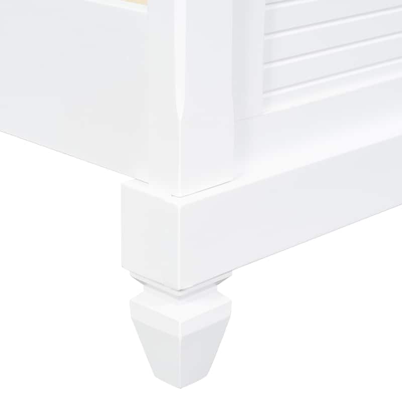 Christopher Knight Home - Elsa Elegant White Solid Wood Platform Bed with Farmhouse Style
