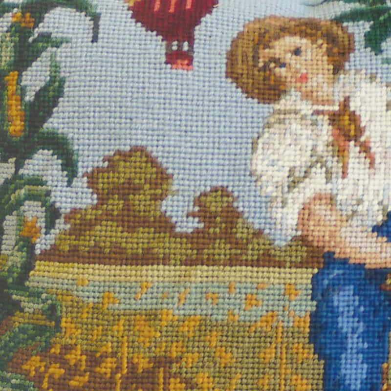 14" x 14" Boy Needlepoint Pillow