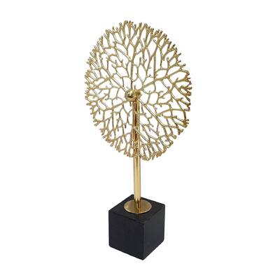 A&B Home Coral Statuary with Marble Base - Gold/Black